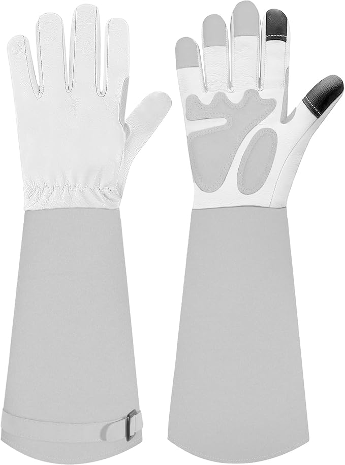 SLARMOR Long-Gardening-Gloves for Women/Men - Thorn Proof Rose Pruning Gloves Heavy Duty Gauntlet, Best Garden Gifts for Gardener-L