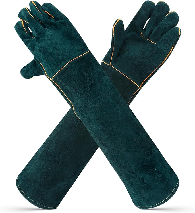 23.7" Animal Handling Gloves - Bite Proof, Long Protective, Durable Gloves for Cat, Dog, Snake, Falcon, Zoo Workers