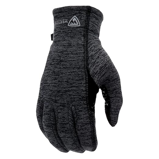 West Chester Women's Brushed Fleece Slip-On Gloves, Safety Work Gloves, Black/Gray, Small/Medium, (93118-WSM)