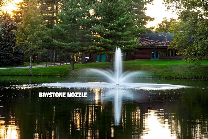 Scott Aerator Great Lakes Large Pond Fountain- 3/4 HP 230V with 150 ft. Cord | Aerating Fountain for Lakes & Ponds | Maintenance Free Stainless Steel | 5 Pattern | Nozzles Included