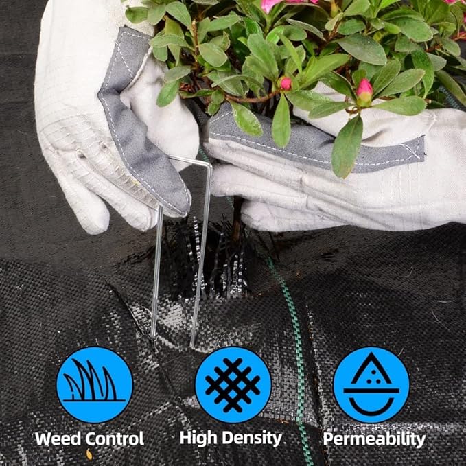 6FT x 300FT Weed Barrier Landscape Fabric, 3.2oz Premium Heavy Duty Garden Cloth, Ground Cover for Gardening, Farming