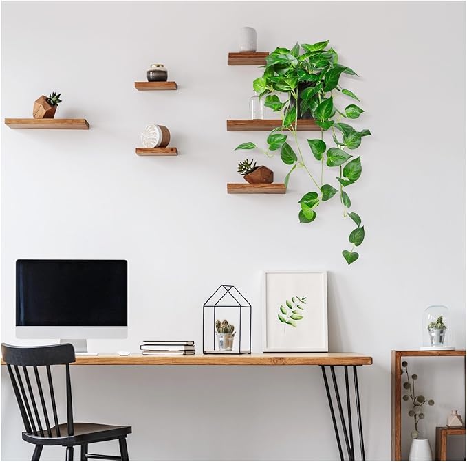 2Pcs Faux Hanging Plant Indoor, Artificial Potted Plants with Plastic Pot, Fake Ivy Plants for Home Decor for Room Office Shelf Tabletop Decoration