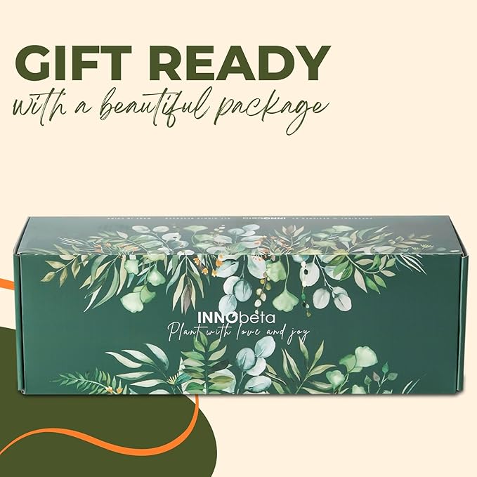 InnoBeta Sloth Gifts Succulent Plant Pots 3pcs, Gifts for Sloth Lovers, Planter Pot with Bamboo Tray, Plants NOT Included, Cute Ceramic Pots for Birthday, Christmas