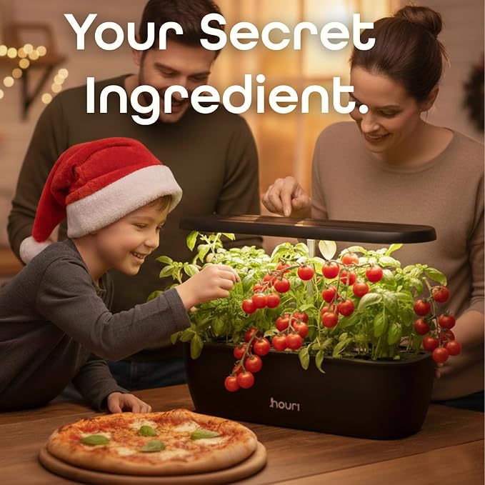 Nouri 7 Pod Smart Garden for Home Cooks | w/Heirloom Tomato | Hydroponics Growing System | LED Grow Lights | Indoor Herb Garden Kit | Herb Growing Kit Indoors for Plant Lovers, Gardeners, Kitchen