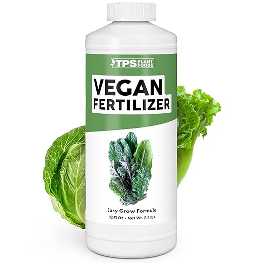 Vegan Fertilizer for Vegetable Gardens, Works Great for All Types of Plants, Liquid Fertilizer by TPS Plant Foods, 32 oz (1 Quart)