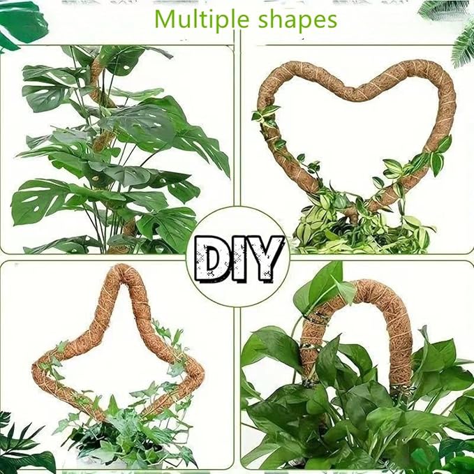 Moss Pole,63 Inch Monstera Plant Support, Upgraded 7mm Aluminum core Moss Poles for Climbing Indoor Plants DIY, Coco Coir Plant Pole Moss Plant Stick Support Stake Kit for Potted Plants Pothos