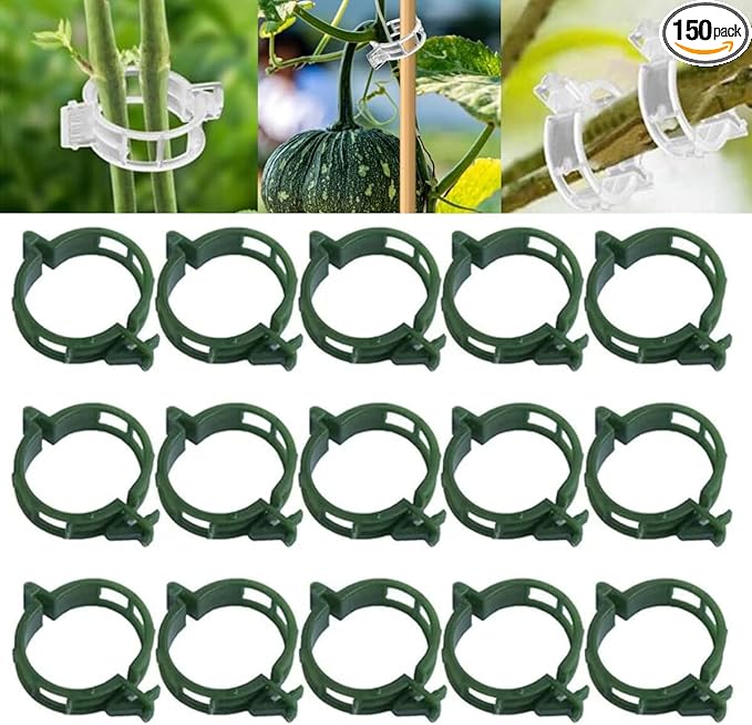 2026 Upgrade Thickened Secured Plastic Plant Clip,Reusable Plant Support Clips Fixing Clips for Climbing Plants,Garden Climbing Vines Fixing Clip for Tomato Grape Vine Flowers Vegetables (150, Green)