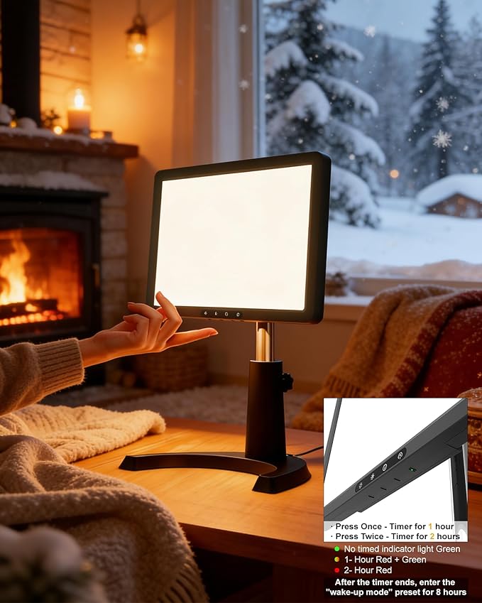 MirthSip 10000 Full Spectrum, UV-Free Light LED Sunlight Lamp with 3 in 1 Mount, Timer & Adjustable Brightness, Portable, Daylight for Office Reading Morning Routine