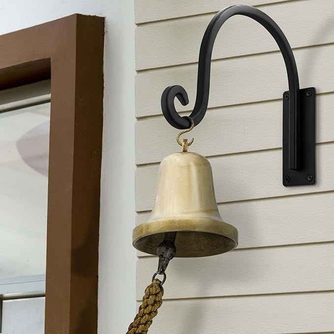 Lifyzoon Heavy Duty Plant Hanger Bracket (8"/Black) Outdoor Hand-Forged Hanging Plant Bracket Durable and Stable Bird Feeder Hanger