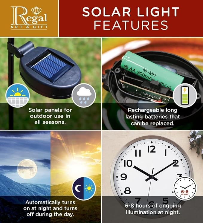 Regal Art & Gift Hot Air Balloon Solar Lantern – Hanging Solar-Powered LED Lights, Waterproof Portable Decorative Outdoor Lamp Made of Metal & Glass for Garden, Patios & Pathway – Multi Stripe(Large)