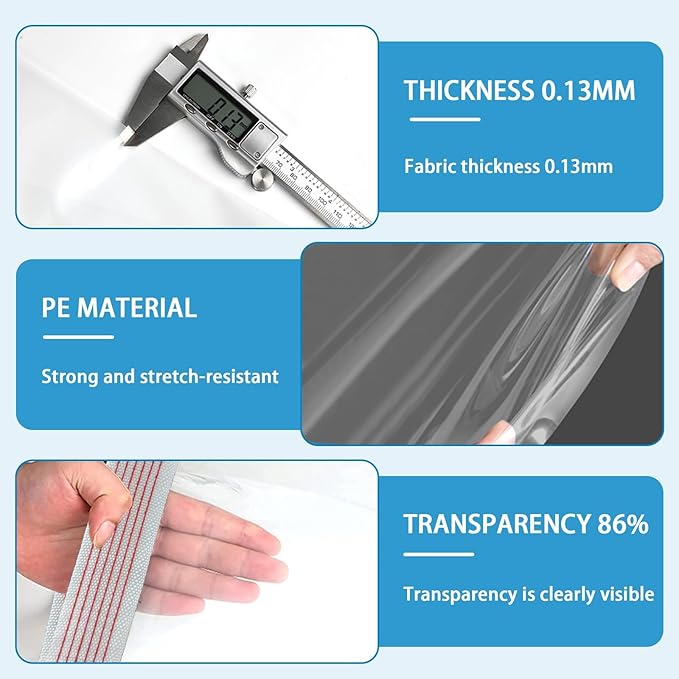 Clear Tarps Heavy Duty Waterproof 7x10FT,Clear Plastic Tarp with Grommets,Transparent PVC Vinyl Tarpaulin for Outdoor,Plant,Garden,Chicken Coop,Patio,Cat Litter