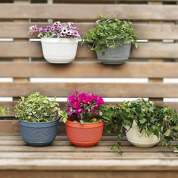 Rattan Flower Pot Wall Hanging Plant Pot Storage Basket for Indoor Outdoor Decor