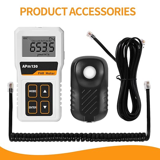 PAR Meter for LED Grow Lights,High Precision and Split Design PPFD Meter with 400-700nm Range，Par Light Meter for Plants and Greenhouse