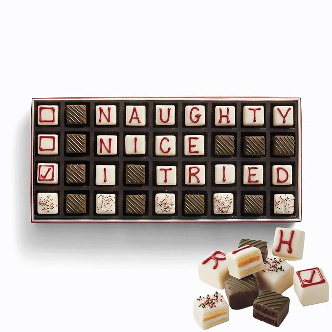 The Swiss Colony I Tried Petits Fours Cakes - Gourmet Cake Assortment with Chocolate, Jam, Layer Cakes - Holiday Dessert Gift for Christmas - (Pack of 36)