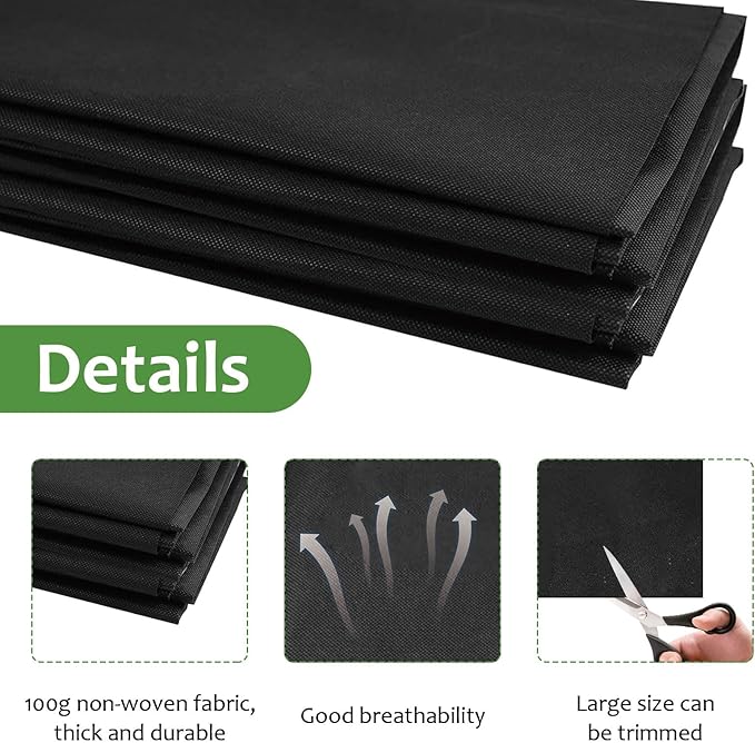 Longzhuo 63" X 114" Raised Garden Bed Liner - Non Woven Fabric for Winter Greenhouse Vegetable Gardening, Cuttable Plant Liner with Soil Containment & Water Drainage for Flower Pots