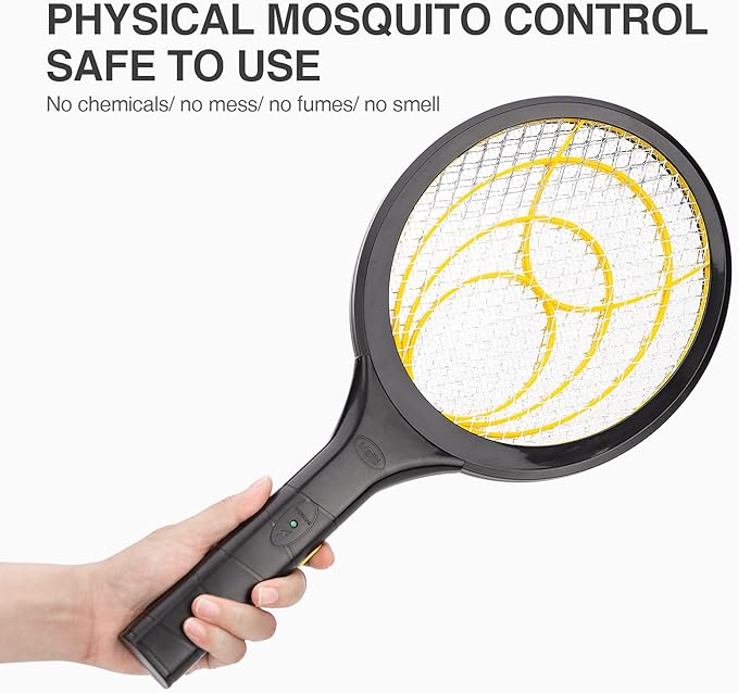 mafiti Fly Swatter Electric, Battery Powered Fly Killer Mosquito Zapper Bug Zapper Racket for Indoor Outdoor, Black
