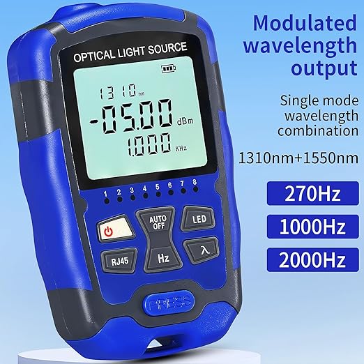 2-Piece Rechargeable Fiber Optic Light Source Single Mode Dual Wavelength 1310 1550nm Stable Light Source,Single Mode/Multi Mode Fiber Optic identifier