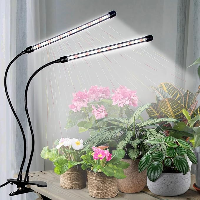 LEOTER Grow Lights for Indoor Plants - 84 LED Full Spectrum Clip Plant Growing Light with 5-Level Dimmable,Auto On Off Timing 4 8 12Hrs Perfect for Indoor Growing and Seed Starting