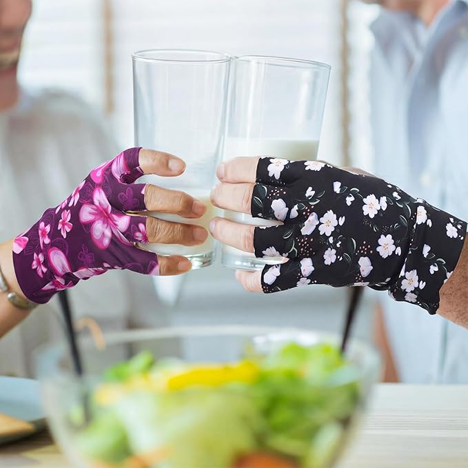 3 Pairs Elderly Skin Thin Protector Gloves Tone Fingerless Gloves Protecting Thin Skin Covering Bruises Abrasion