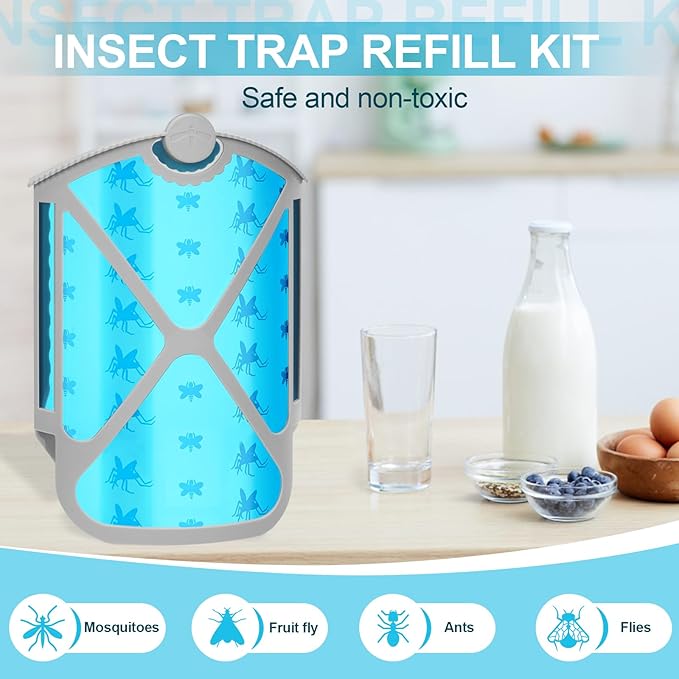 Insect Trap Refill Kit & 4 Cartridges, Compatible with M364A and Max, Replacement 100% Fit(4Pcs)