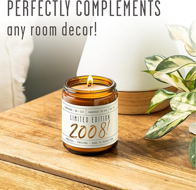 18th Birthday Gifts for Girls - 'Limited Edition 2008' Soy Candle, w/Sparkling Berries & Fruit I 18 Gifts for Women I 18th Birthday Gift for Her Ideas I 9oz Reusable Jar, 50Hr Burn, Made in USA