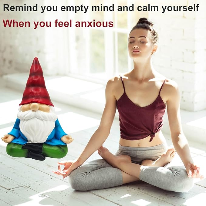 Yoga Garden Gnomes Statues, Funny Garden Gnome Decorations Outdoor Yard Lawn, Home Decor Birthday Gifts for Women Mom Dad Friends