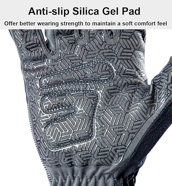 Full Finger Hiking & Cycling Gloves - Thin Gloves for Men & Women - UV Protection, Great for Adult Bikes, Driving & Gym