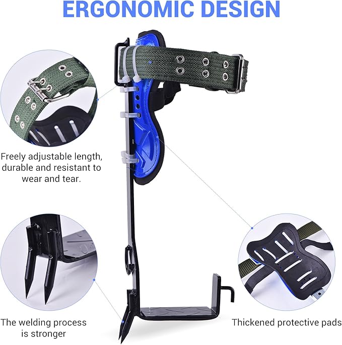 Climbing Equipment. Tree - Climbing Kits. Anti - Slip Climbing Tools with footboards. —— Forestry Operation Equipment Suitable for Rock Climbing, Tree Trimming, Hunting, and Fruit Picking.