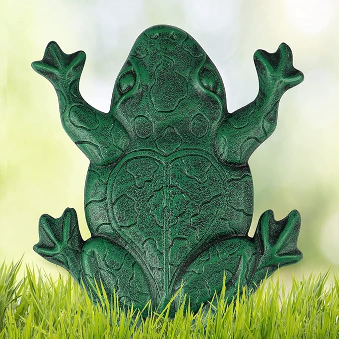MDLUU Frog Stepping Stone, Cast Iron Frog Art, Decorative Flagstone for Garden Walkway, Yard, Patio Decor