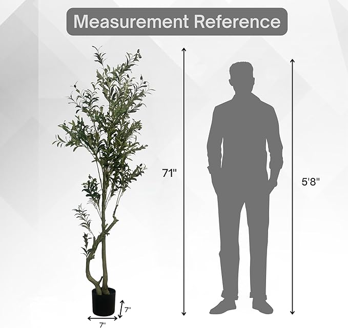 XBrand 70.9-Inches Artificial Olive Tree in Pot for Indoor Outdoor Home Office Store, Great Housewarming Gift