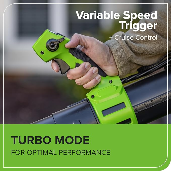 Greenworks 40V (710 CFM / 175 MPH) Brushless Backpack Blower, Commercial Power for Wet Leaves, Heavy Debris, Gravel and Driveway Snow, Includes (2) 5.0Ah HP Batteries & 4A Dual Charger