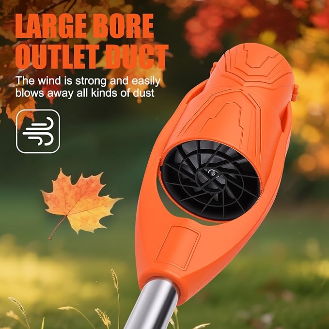 Cordless Leaf Blower, Handheld Leaves Blower Extendable Pole Folding Leaf Blower 29000RPM 400W with 2 X 3000mAh Battery for Snow Dust Leaves Removal Lightweight Portable