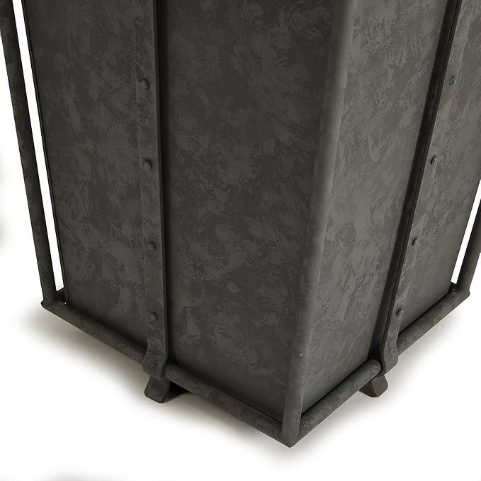MY SWANKY HOME Large Minimalist Classic Metal Box Planters Liners Square Industrial Rivets Gray
