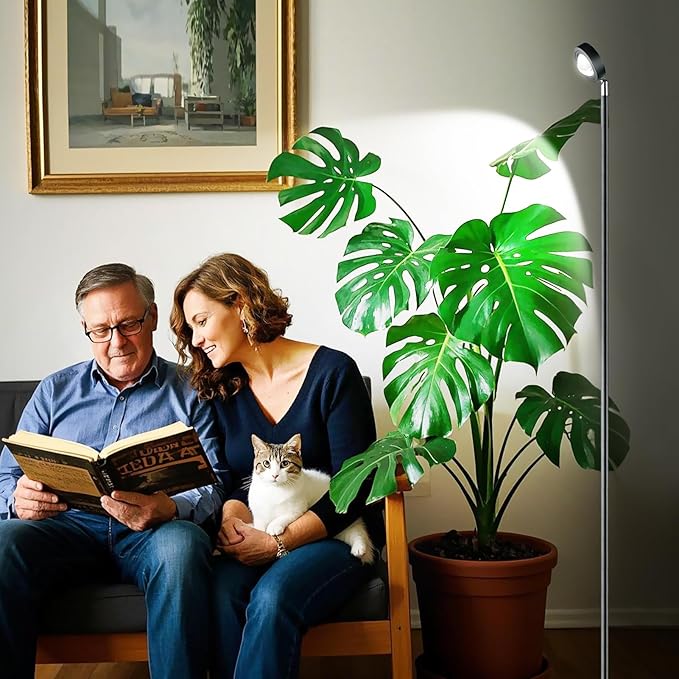 20W Full Spectrum Grow Light, 3000LM High PPFD&CRI COB LED Floor Lamp with 6/8/12H Timer, Adjustable Height (28"-83") & Angle, Grow Lights for Indoor Plants, Succulents & Flowers (6000K Daylight)