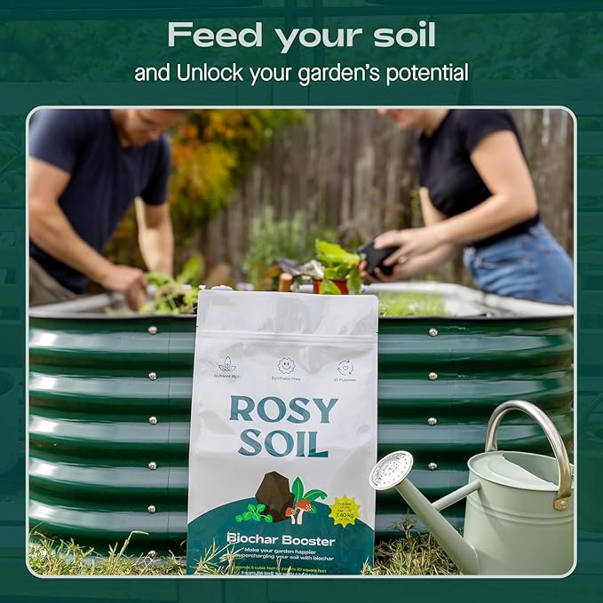 Rosy Soil Biochar Booster 8qt + Cactus & Succulent Potting Mix 4qt Organic Indoor Living Soil Bundle - Peat-Free, Fast Draining Mix with Mycorrhizae, Worm Castings & Biochar for Healthy Root Growth
