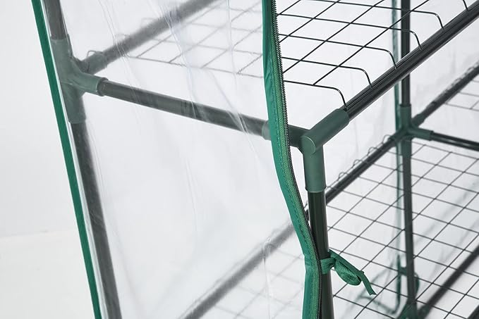 Miracle-GRO 4'8" x 4'8" x 6'5" All-Season Small Walk-in Greenhouse with 8 Wire Shelves for Outdoors, Easy-Access and Durable, Translucent