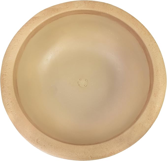 Sunnydaze Percival 20.75" Shallow Outdoor Planter Bowl for Flowers and Succulents - Polyresin Double-Walled Design - Sand - Set of 2