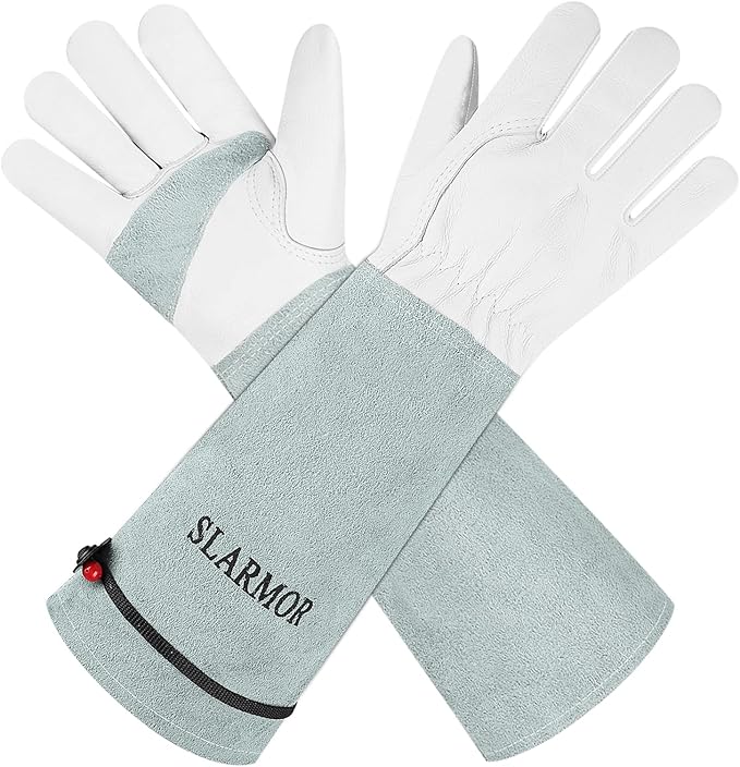 SLARMOR Long-Gardening-Gloves Women/Men-Thorn proof Rose Pruning Heavy Duty Gauntlet-L