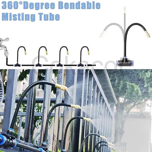 49.21Ft Drip Irrigation System, 360° Bendable Drip Irrigation Kit Automatic Irrigation System for Garden, Adjustable Garden Watering Misting System for Greenhouse, Yard, Lawn, Plant
