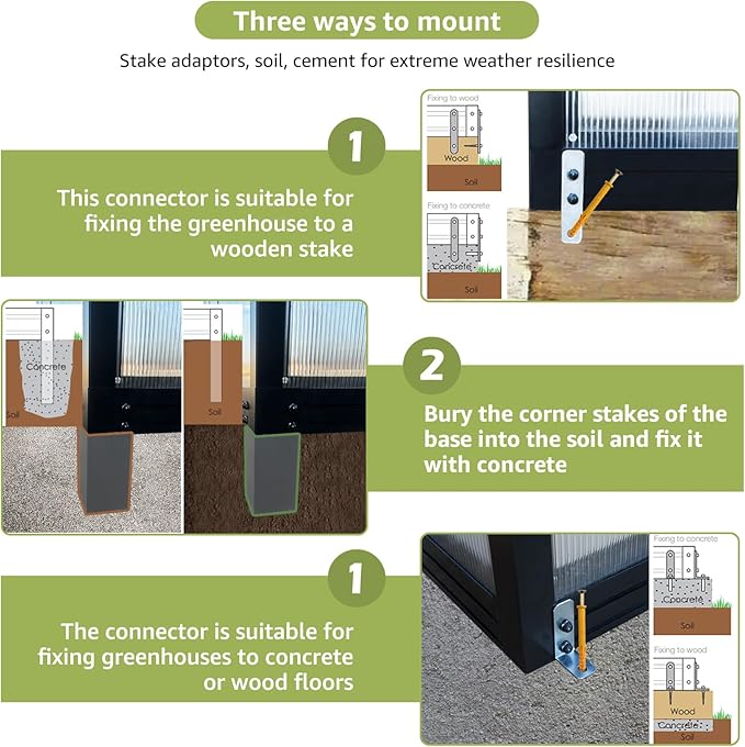 6x10 Ft Greenhouses for Outdoors, UV-Coated Polycarbonate Panels and Aluminium Green Houses for Outside, 2 Roof Vents, Invernaderos para Plantas Exterior, Walk-in Greenhouse Kit for Backyard, Lawn