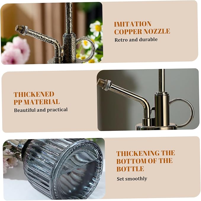 Style 1 Vintage Plant Mister, 200ml Bronze Top Spray Bottle for House Plants