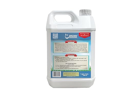 Organic Worm Castings Extract - Natural Liquid Plant Food for Stronger Roots, Bigger Blooms and Healthier Soil; Liquid Worm Tea Concentration - 1 Gallon