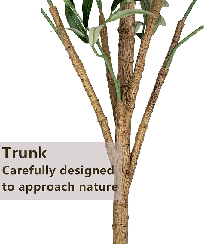 Realiflora Artificial Olive Tree - Tall Indoor Faux Olive Tree with Planter & Basket, Realistic Fake Olive Tree with Fruits for Home Office Decor Living Room (5ft)