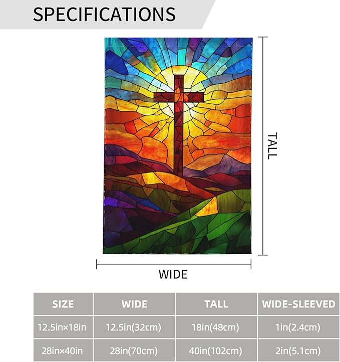 Colorful Glass Garden Flag 12x18 Inch Double Sided All-Weather Polyester Outdoor Flag For Patio Lawn Yard And Garden Welcome Decor