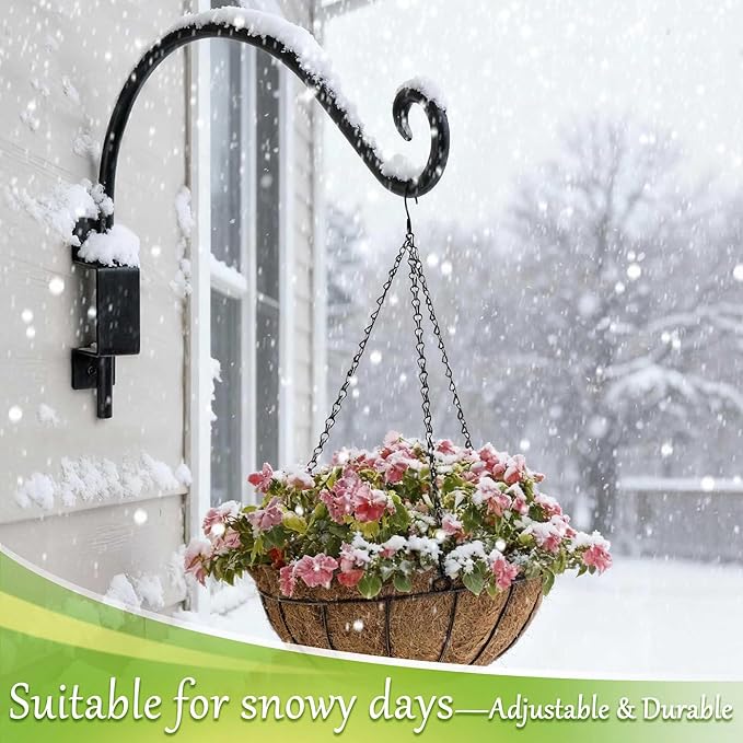 Lifyzoon Swivel Bird Feeder Hanger Hook: 2Packs 12Inch Swivel Hanging Plant Bracket Outdoor, 25lb Weight Capacity - Outdoor & Indoor Wall Hook for Hanging Bird Feeder for Flower Basket, Wind Chimes