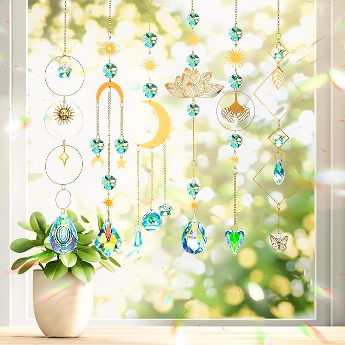 DIY Suncatcher Kit, 402pcs Sun Catchers Making Supplies, Art and Crafts Rainbow Maker for Adults Hanging Prism Sun Catcher with Crystals Indoor Outdoor Garden Party Decor