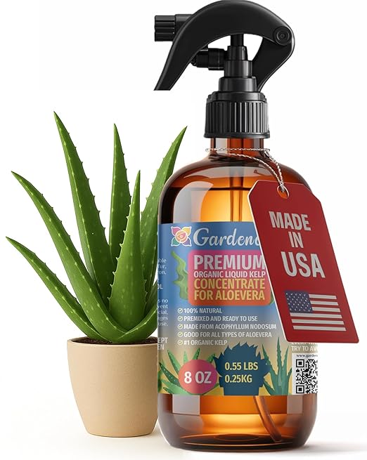 GARDENERA Professional Organic Liquid Kelp Spray for Aloe Plants - 8 oz - Ready-to-Use Fully Organic Seaweed & Kelp Fertilizer Mist