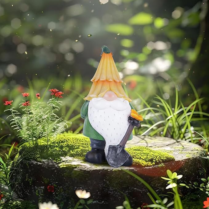 TZSSP Garden Statue Outdoor Gnome Hand-painted Statuary Farming Statue for Patio & Garden, Unique Lawn Ornament, Housewarming Gift Idea