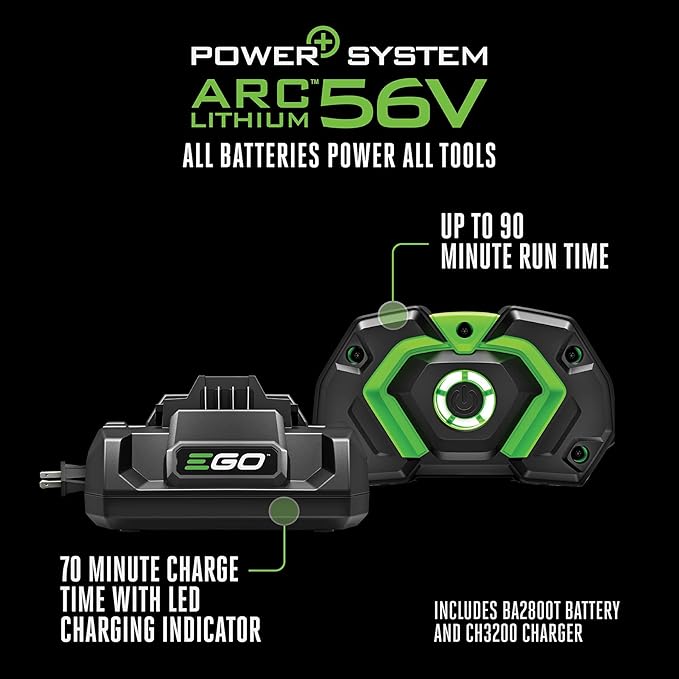 EGO POWER+ Leaf Blower, Cordless Electric 756 CFM, Includes 56V 5.0Ah Battery and Charger - LB7654