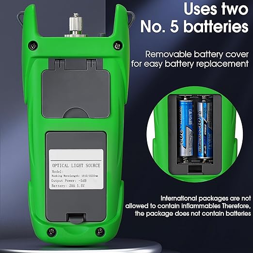 A-D1315 Optical Light Source, Optical Fiber Tester Single Mode Dual Wavelength 1310nm 1550nm 270Hz 1000Hz 2000Hz SC/FC/ST/LC Interface Fiber Optic Light Source with LED Lighting with LC Adapter